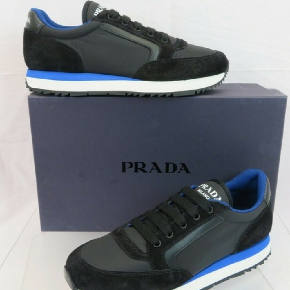 Prada Black Suede & Nylon Sneakers